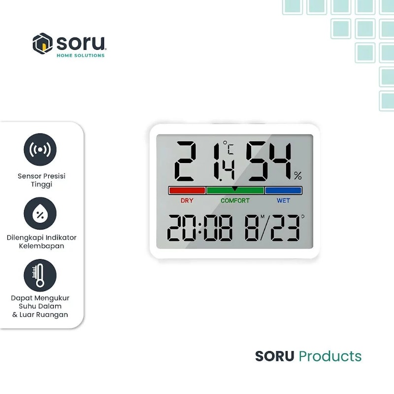 SORU Hygrometer Humidity Meter White 5