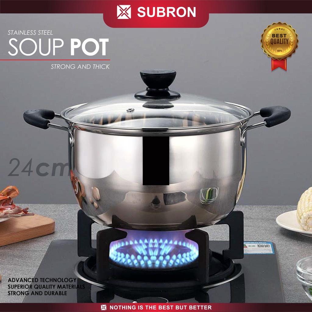 Subron Indo Jaya Subron Soup Pot Stainless Tutup Kaca