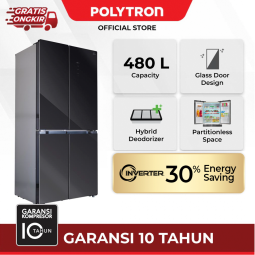 Hartono Istana Teknologi Polytron New Belleza Inverter 4 pintu Side by side PRS 510X