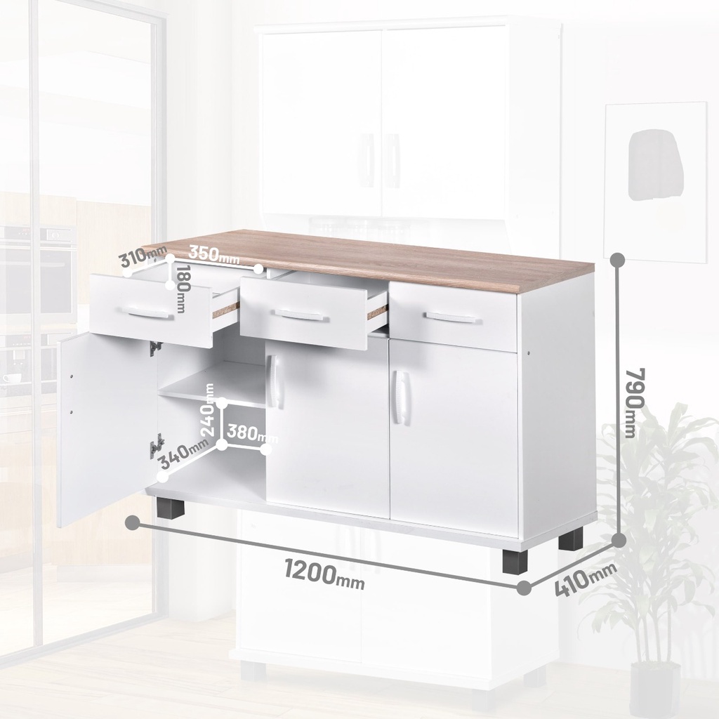 Offo Living Kitchen Set Lemari Dapur 3 Pintu - Luna 