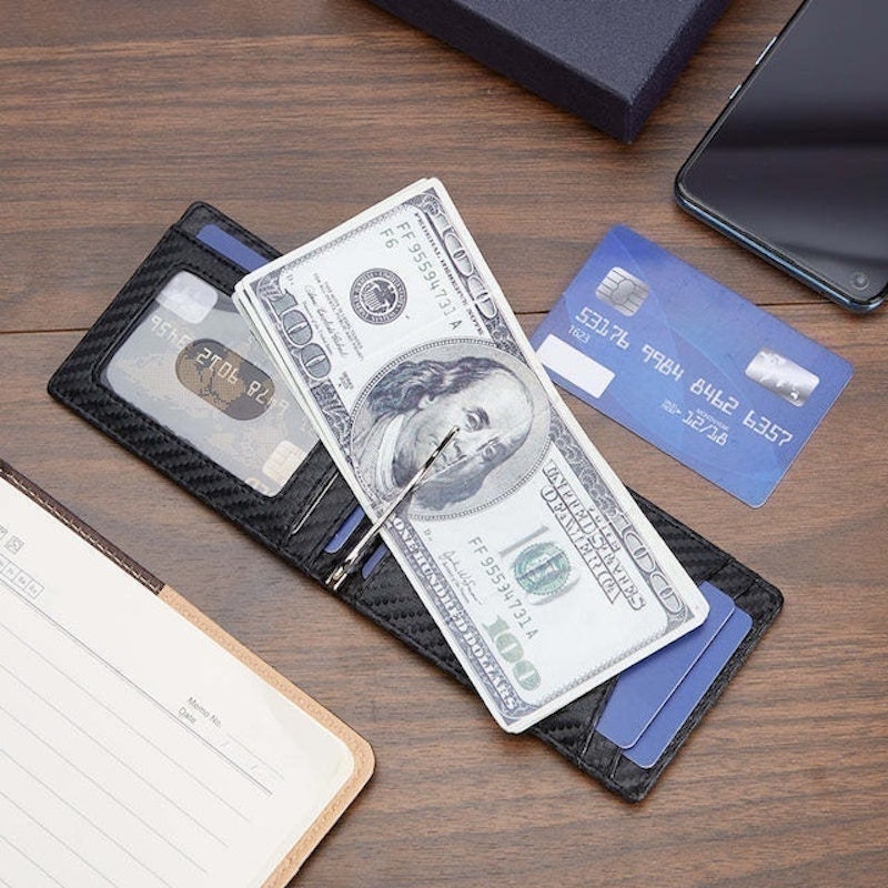 Dompet Money Clip Anti RFID Carbon Fabric 2