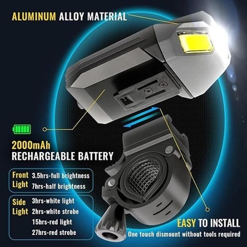  OFEEL Lampu Depan Sepeda Tenaga Surya Headlamp