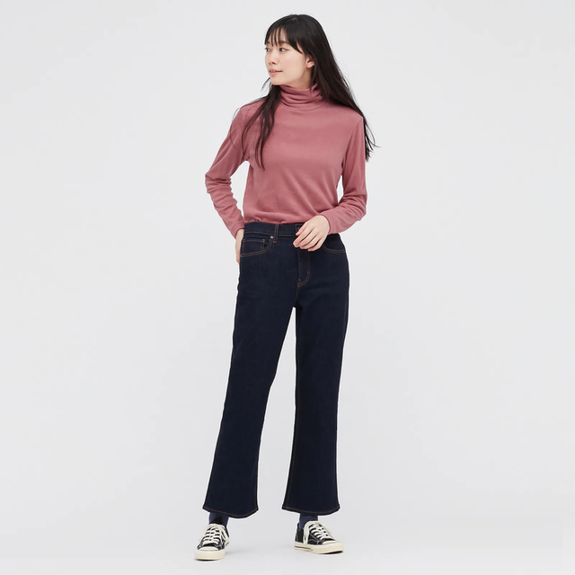 UNIQLO Women Heattech T-Shirt Fleece Turtle Neck