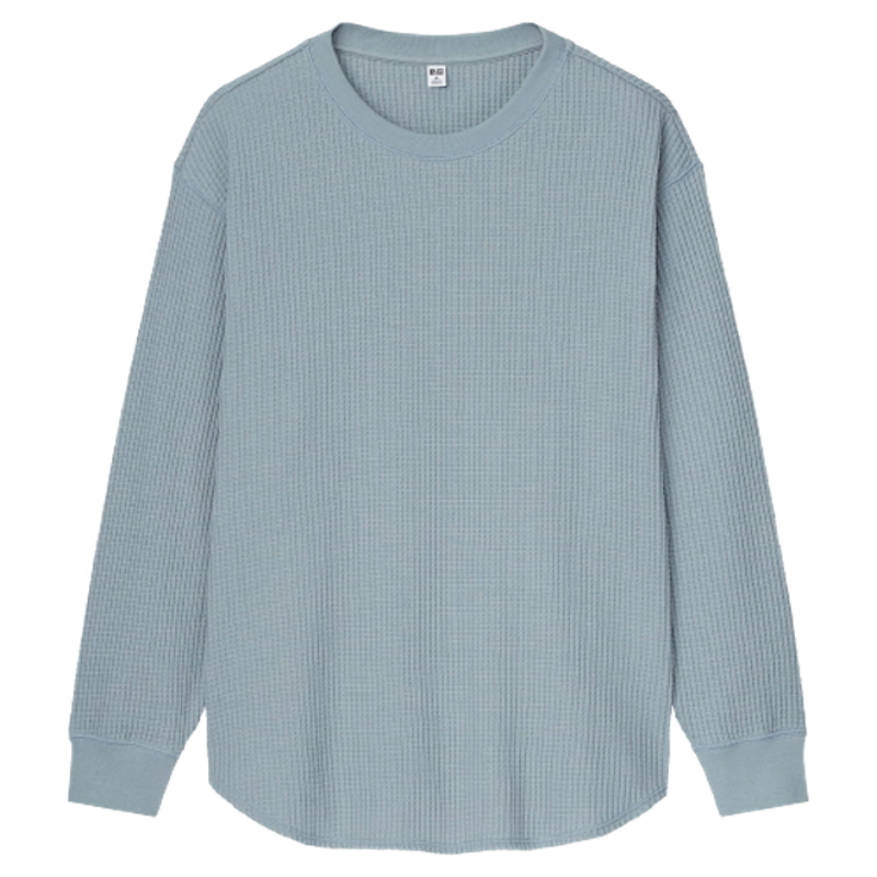 Women T-Shirt Waffle Crew Neck Lengan Panjang 1