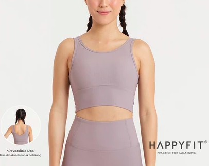 HAPPYFIT HAPPYFIT Basic Two Ways Pleated Sports Bra