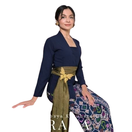 Setelan Kebaya Kutubaru Bali Lengan Panjang Chiffon Prada