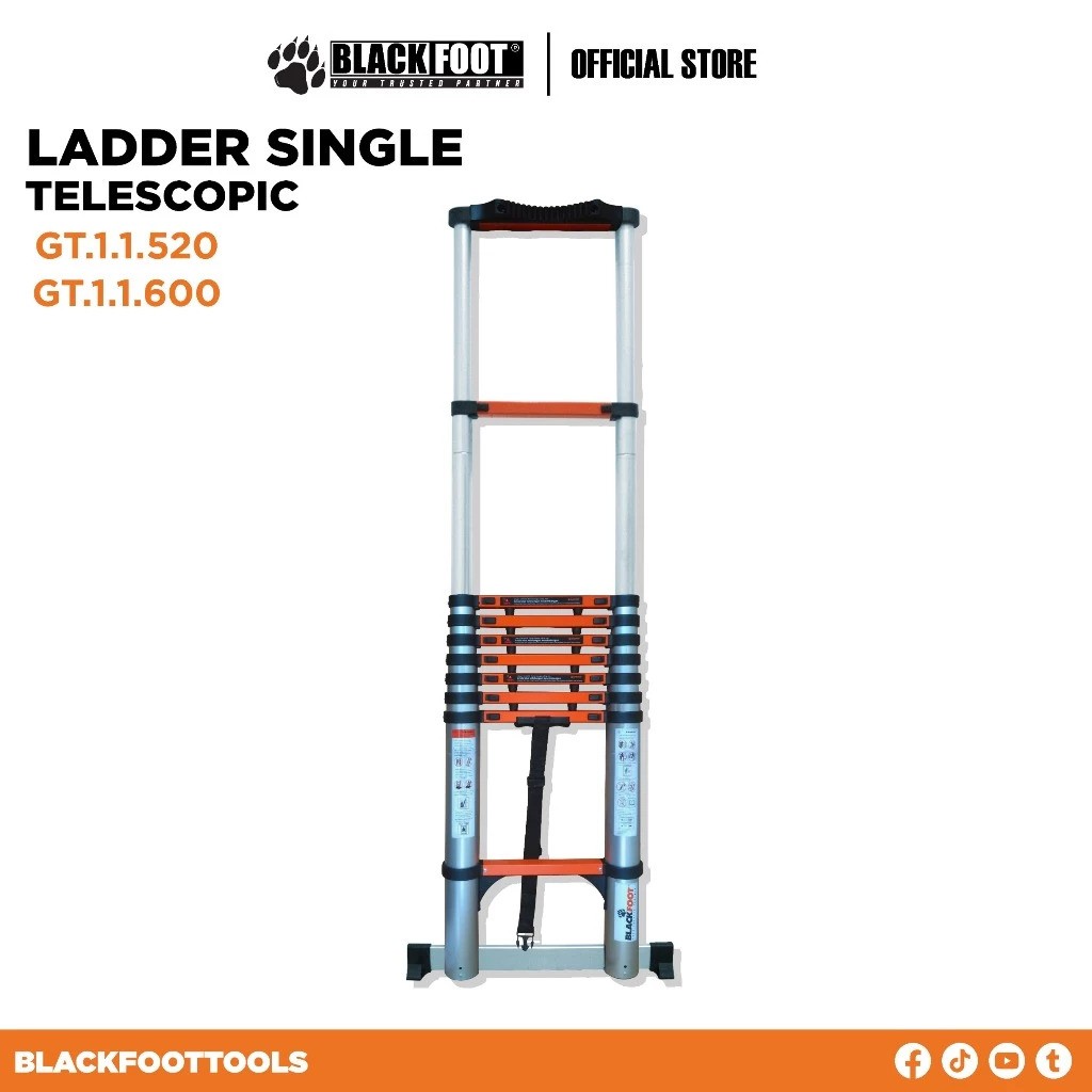  BLACKFOOT Telescopic Single Ladder 5.2M