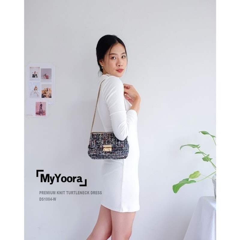 Premium Knit Turtleneck Dress 4