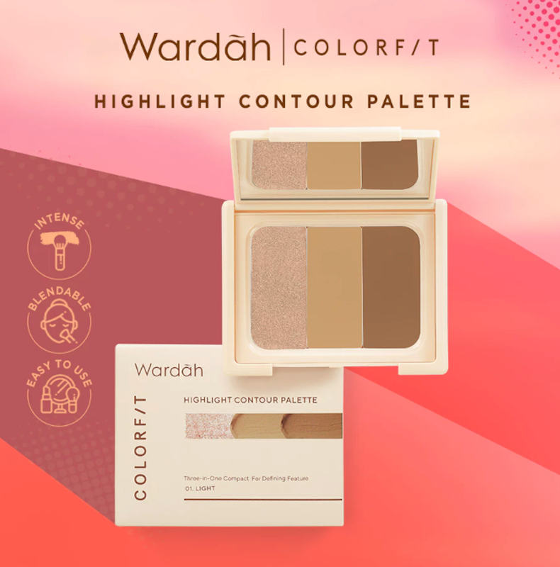 Wardah Colorfit Highlight Contour Palette 01 Light