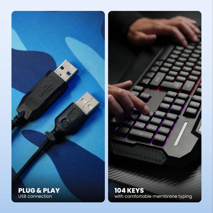 Rexus Warfaction VR1 Keyboard Mouse Gaming Combo V2