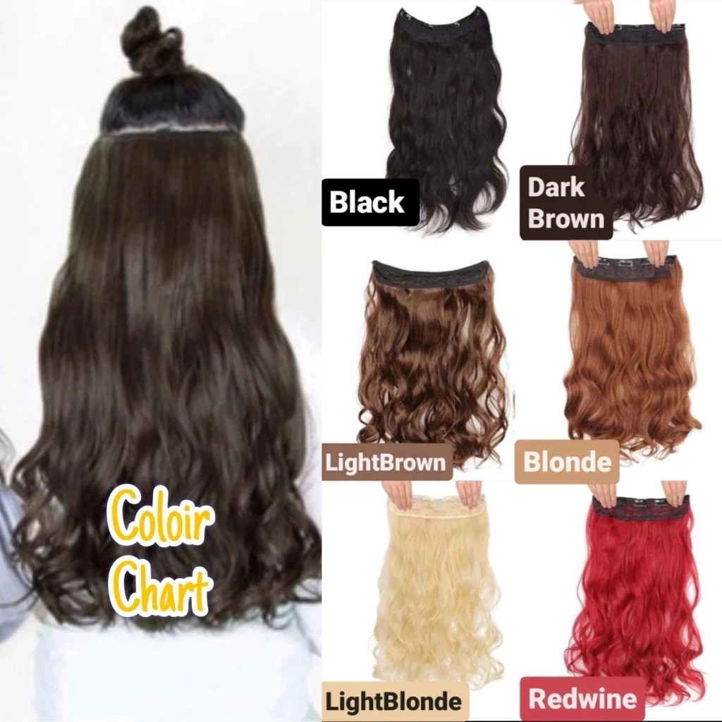  Hair Clip Curly Panjang 60-70 cm Black Curly