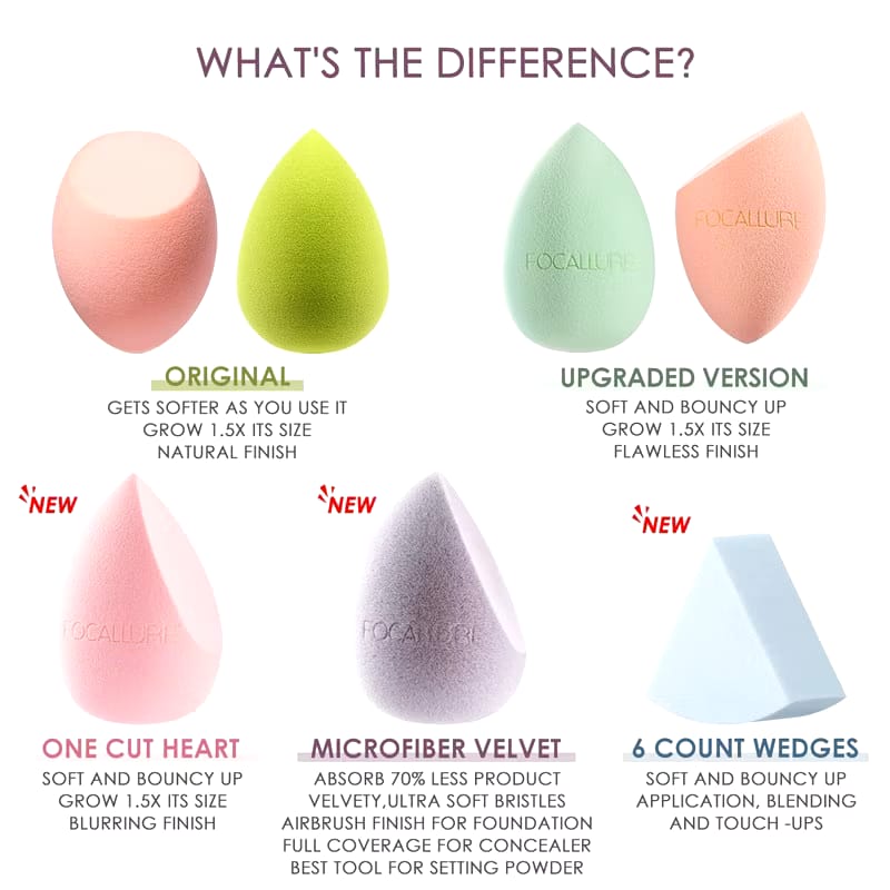 FCL Internasional Indonesia FOCALLURE Makeup Sponge Soft Microfiber Velvet