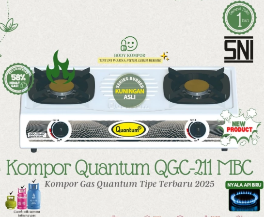Nawasena Sentosa Utama Quantum Kompor Gas 2 Tungku New Series  QGC-211MB