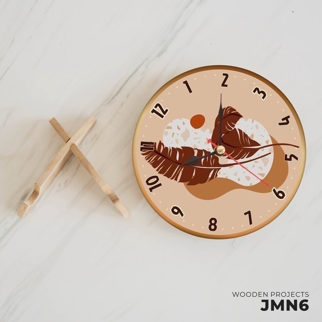 Wooden Projects Jam Meja Dekorasi Kamar