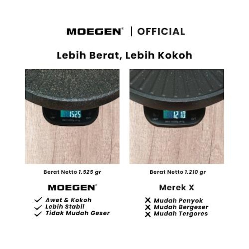 MOEGEN Bulgogi Pan 32 cm dengan Tutup Kaca dan Kompor 3