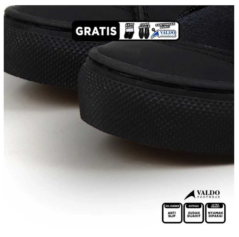 Valdo Footwear Parvo Sepatu Skater Hitam Lis Merah 3