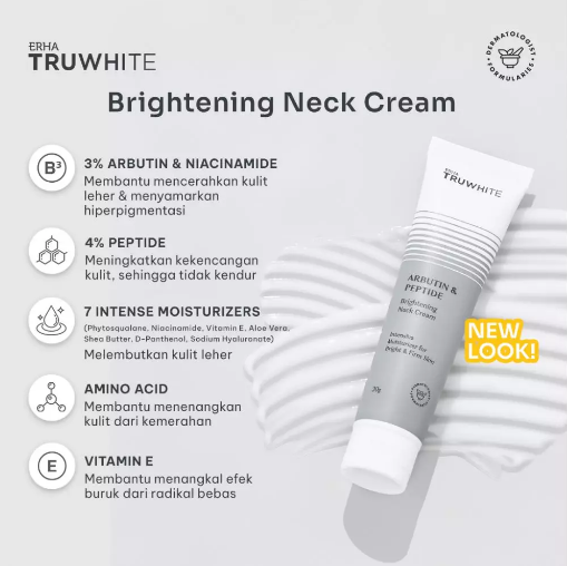 ERHA Clinic Indonesia Truwhite Arbutin & Peptide Brightening Neck Cream