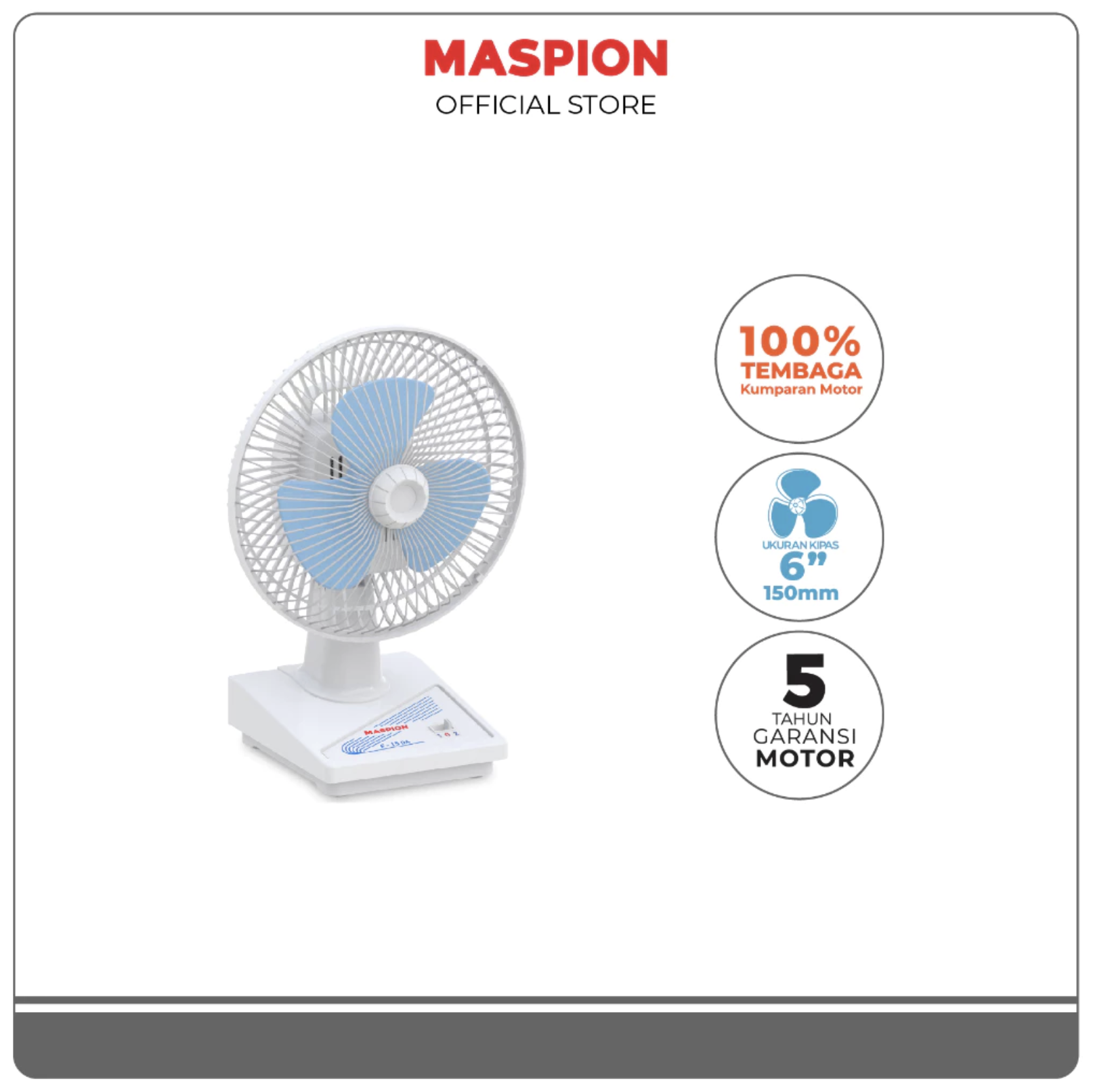 Maspion Group Maspion Kipas Angin Meja Desk Fan 6 Inch F-15 DA