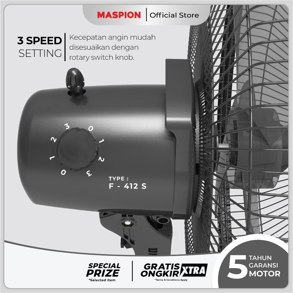 Maspion Group Maspion Stand Fan Kipas Angin Berdiri 16 Inch  F-412 S
