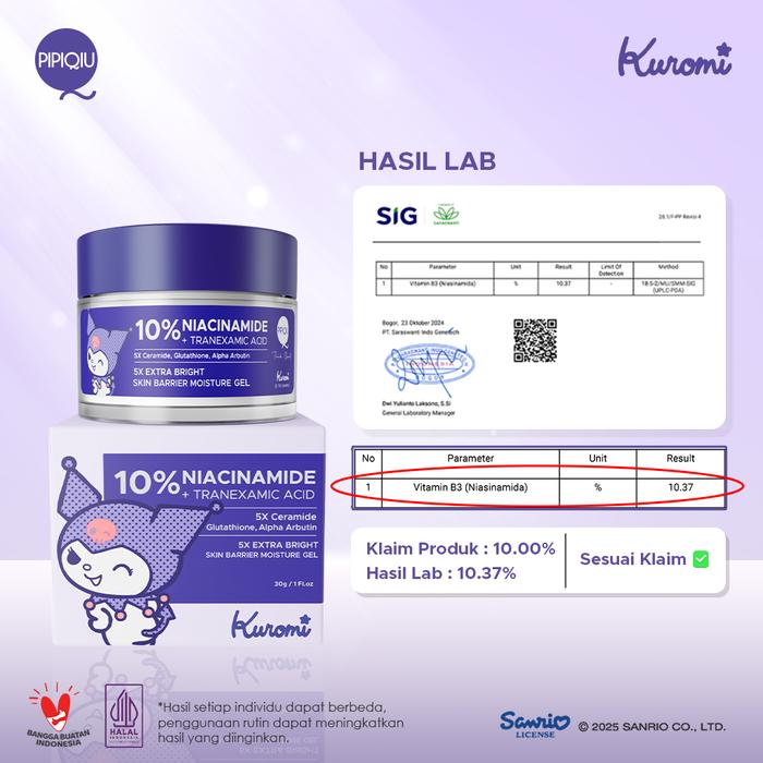 Javinci Berkat Kreatif Sentosa Pipiqiu 10% Niacinamide + Tranexamic Acid Extra Bright Skin Barrier Moisture Gel