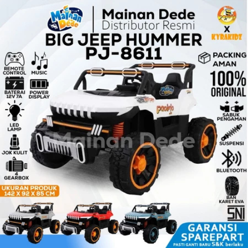  Pasific x Kyrakidz Mobil Aki Anak Jeep Hummer PJ-8611