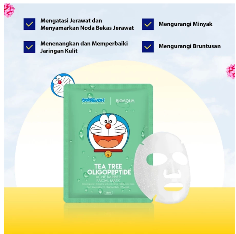 BIOAQUA x Doraemon Tea Tree Oligopeptide Acne Barrier Facial Mask 4
