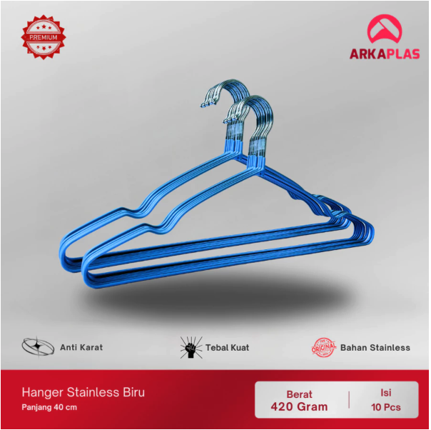  ARKAPLAS Hanger Stainless Steel Isi 10 Pcs