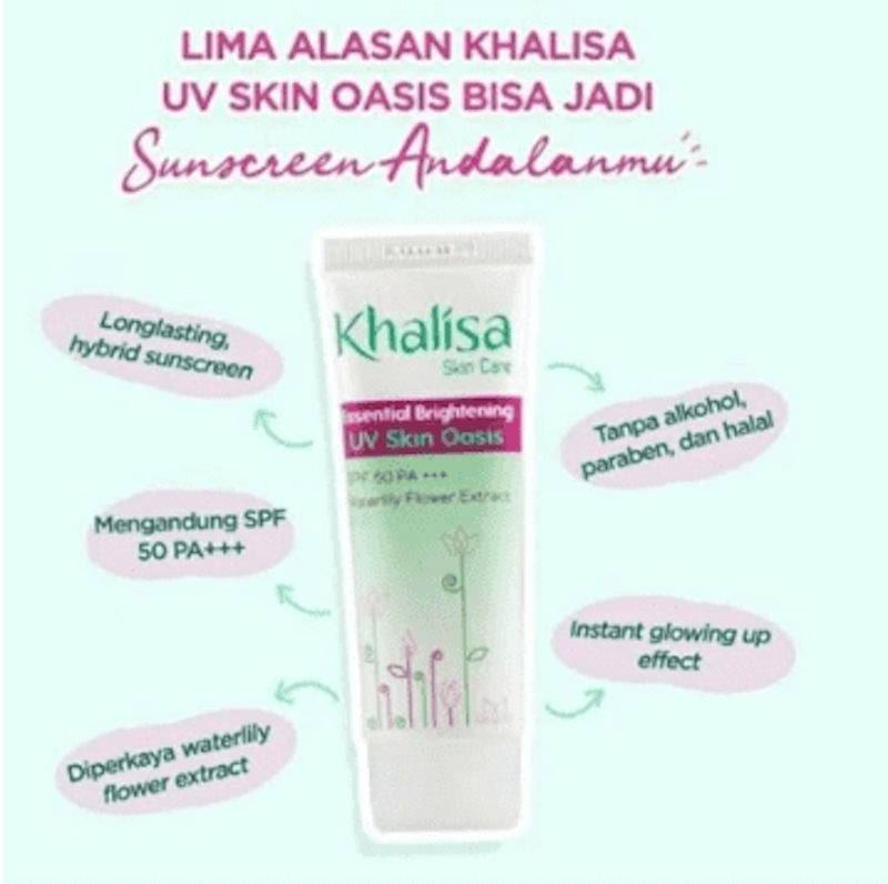 Khalisa Essential Brightening Gel Sunscreen Skin Oasis SPF50 PA+++
