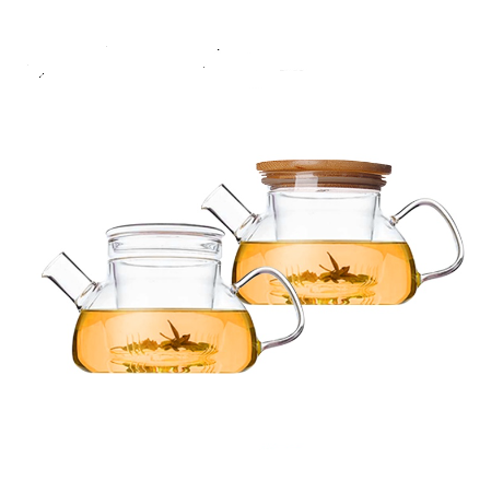 Ruta – Teko Kaca 3 in 1 Tahan Panas Dengan Tutup dan Saringan 600 ml