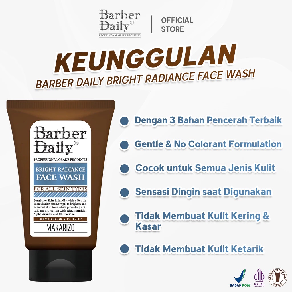 Akasha Wira International Makarizo Barber Daily Bright Radiance Face Wash