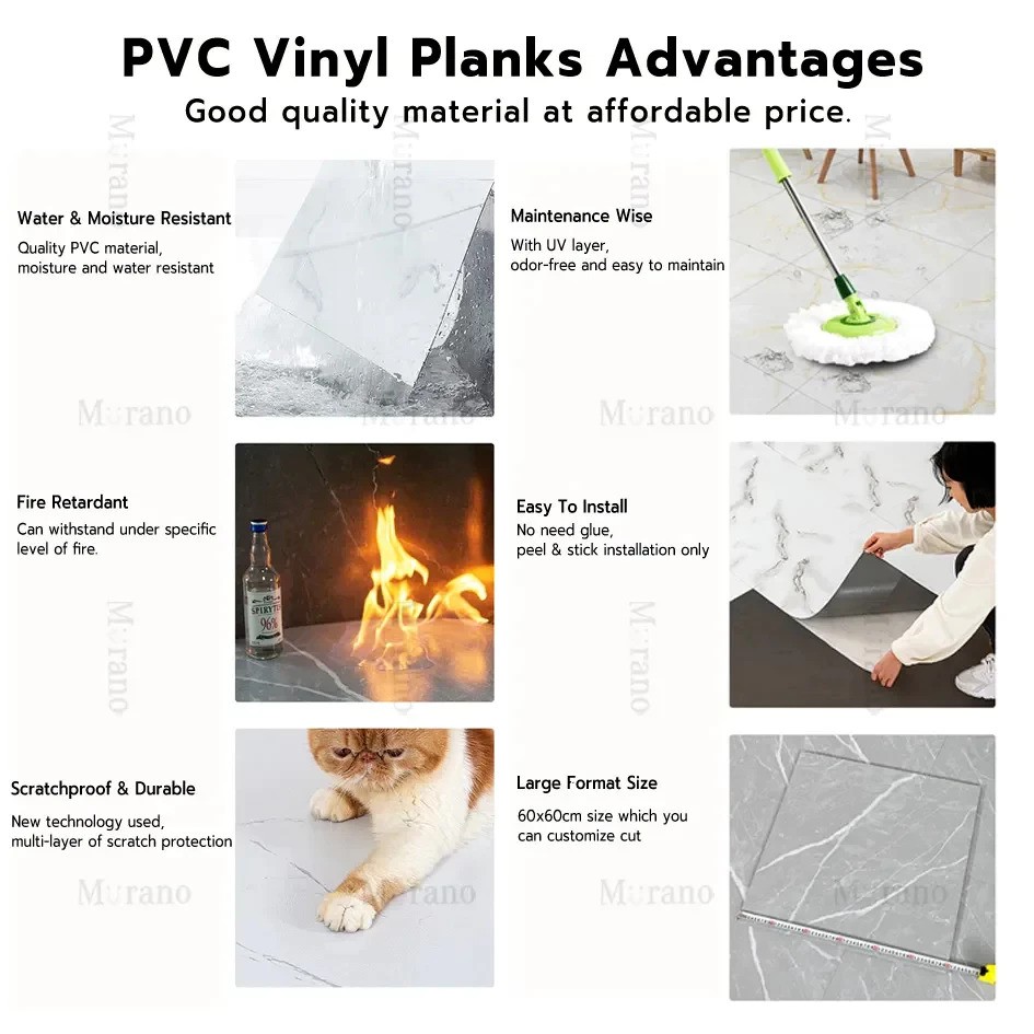  Seasons Ease Stiker Lantai Vinyl Motif Marmer NO.5