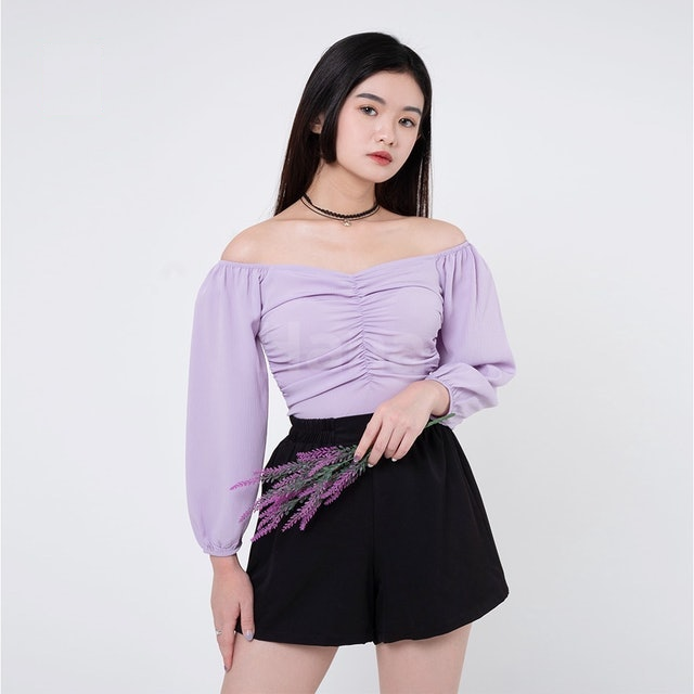 Hailee Sabrina Blouse Wanita TS293