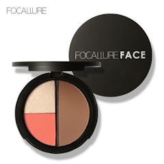 Trio Blush Highlight & Contour Multi-Use Face Cosmetic Palette