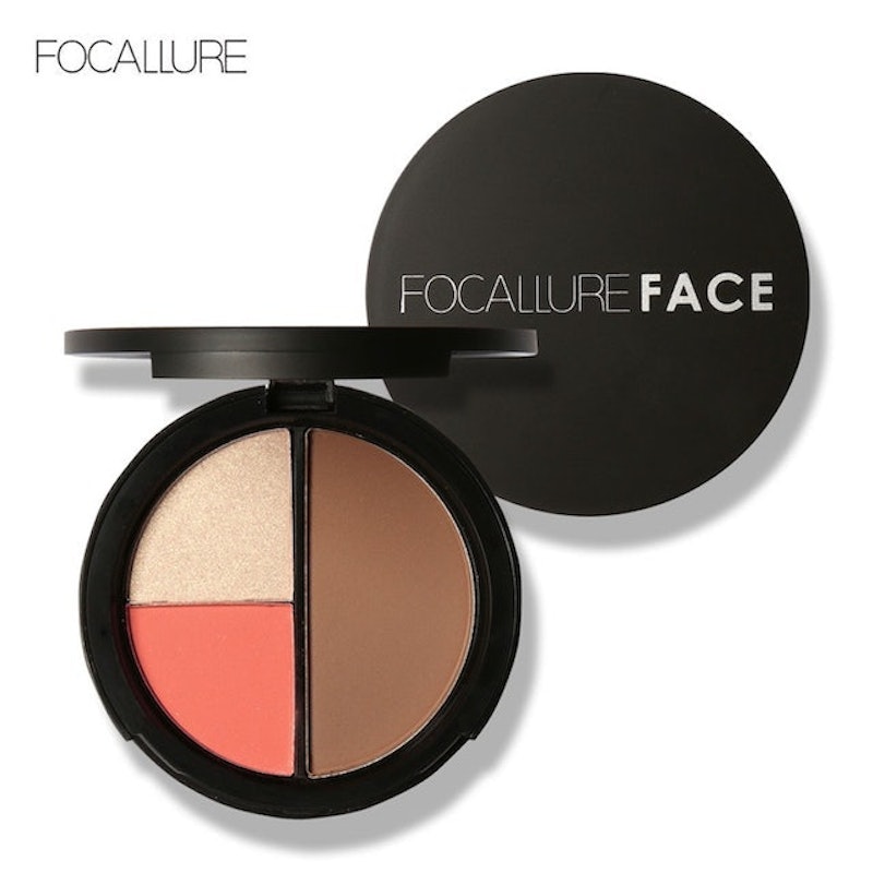 Trio Blush Highlight & Contour Multi-Use Face Cosmetic Palette 1