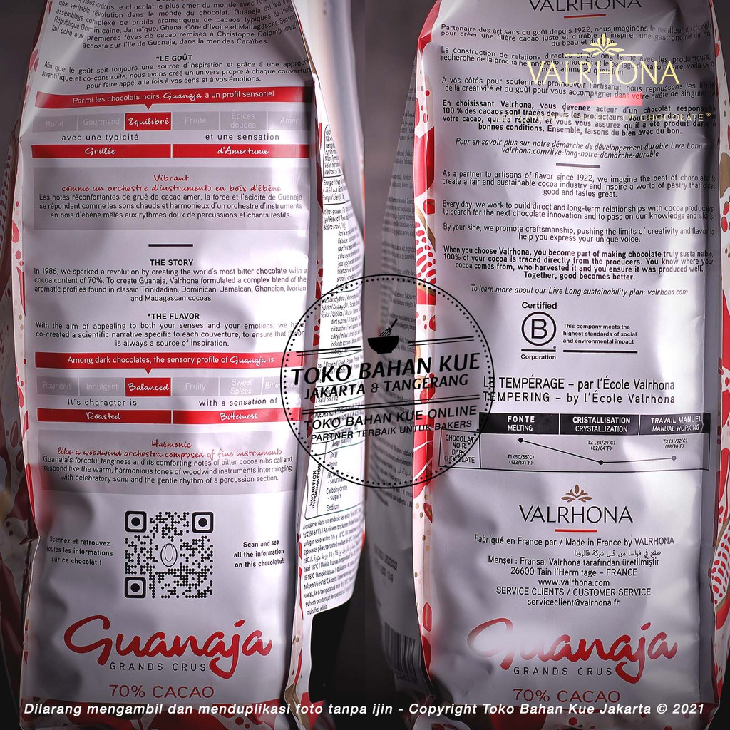 Savencia Fromage & Dairy Valrhona Guanaja 70% Dark Chocolate 100 g