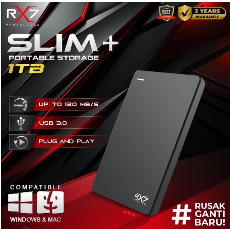 RX7 Apocalypse Slim+ Portable Storage 1TB 2