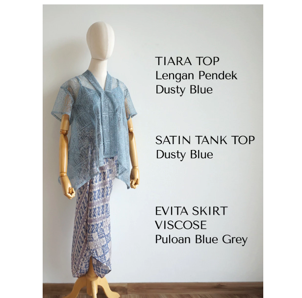  Benangsari Tiara Top Lace Brukat Kebaya Modern Kartini Lengan Pendek