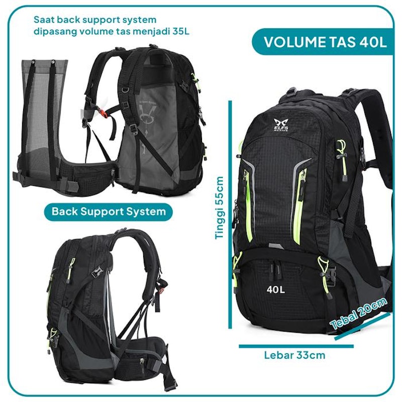 ELFS Active Tas Ransel Gunung 40L 4