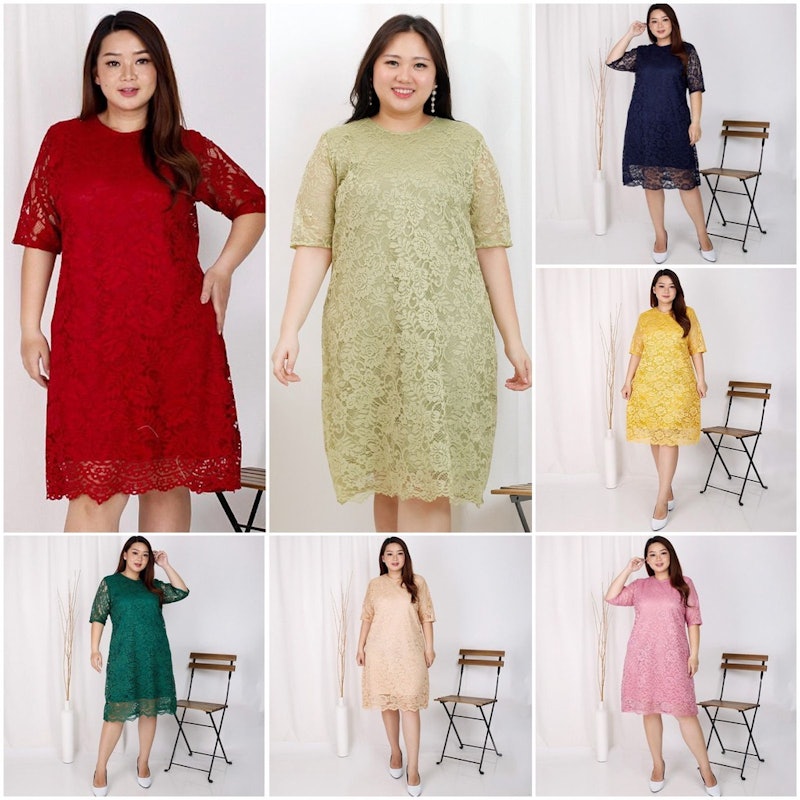 Dress Big Size Brukat Jumbo 5