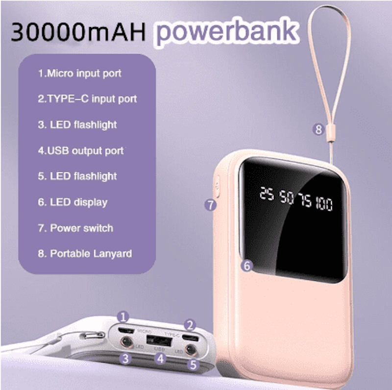 Powerbank with 4 USB Fast Charging 5