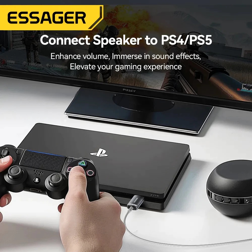  Essager USB Sound Card External Single 3.5mm ES-OTG21