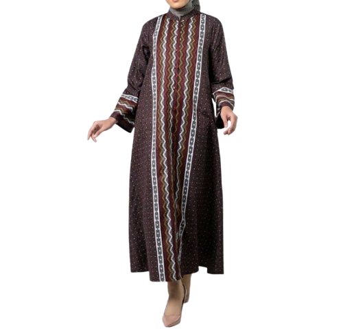 Elzatta Gamis Sarimbit Couple Dobby Tribal Maroon