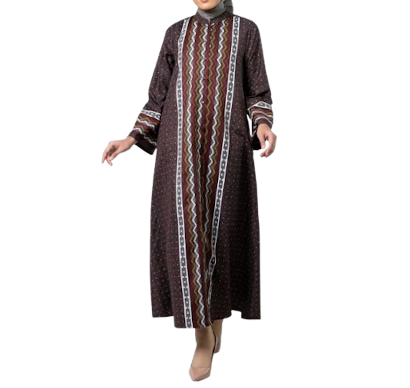 Elzatta Gamis Sarimbit Couple Dobby Tribal Maroon 1