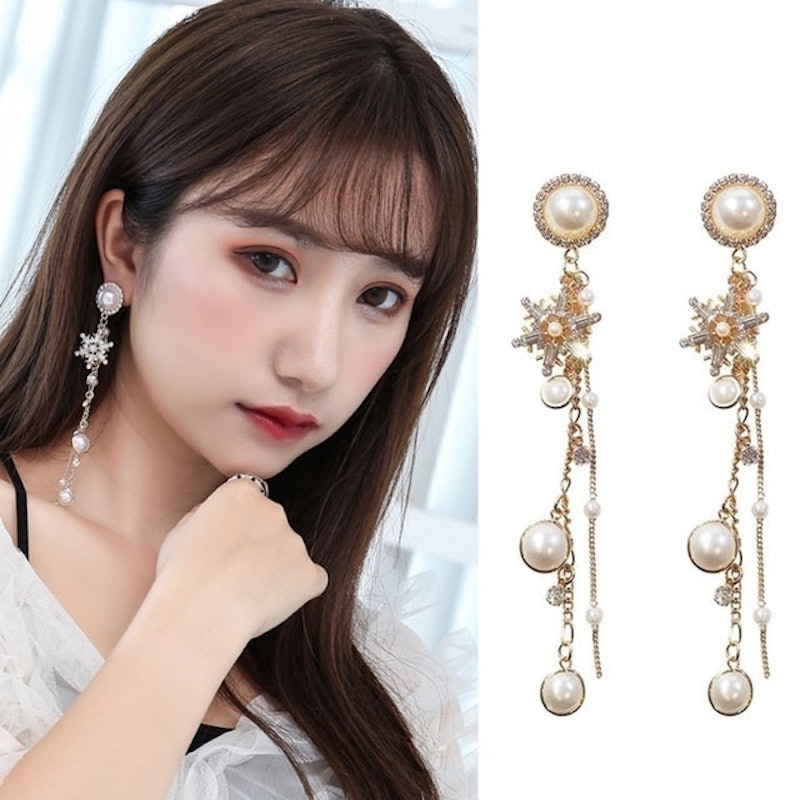 Snowflake and Pearl Earing 4