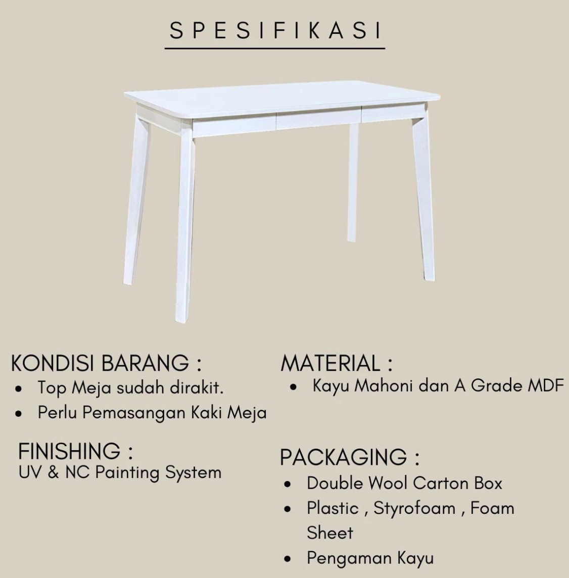 Toraya Cipta Gemilang Toraya Living Etzu Meja Kantor EZWD-45