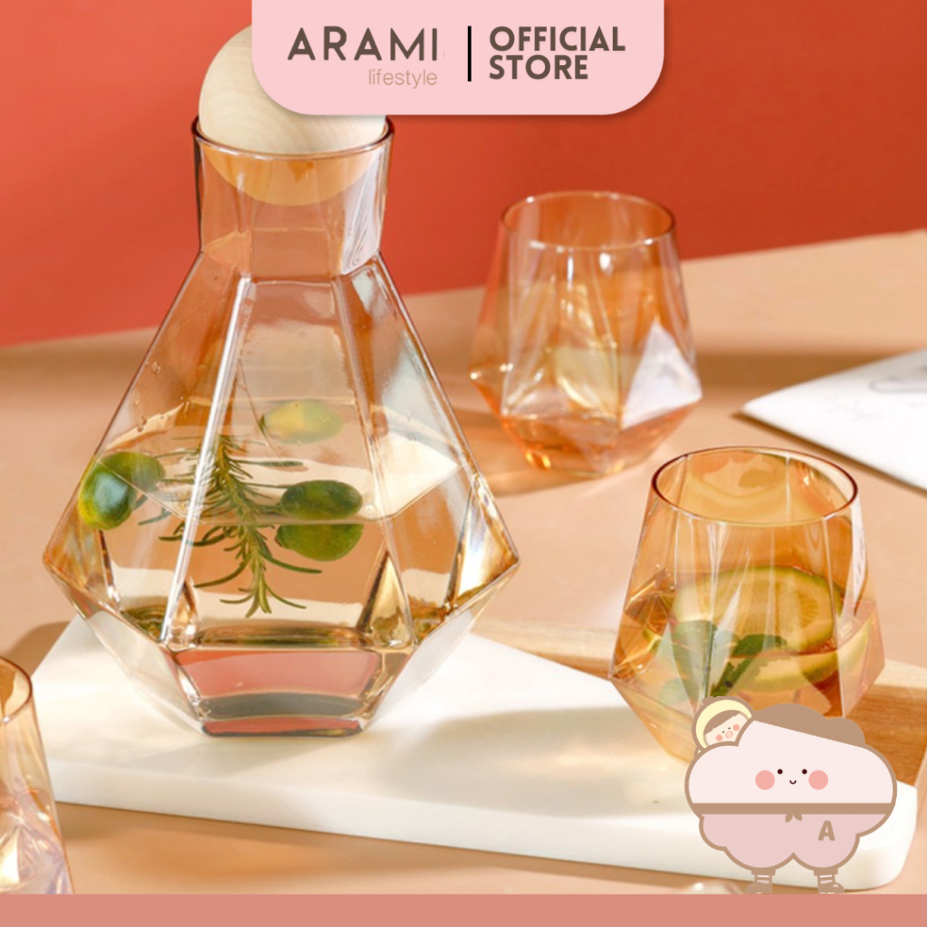 Arami Lifestyle Crystal Glass Hexagonal Pitcher