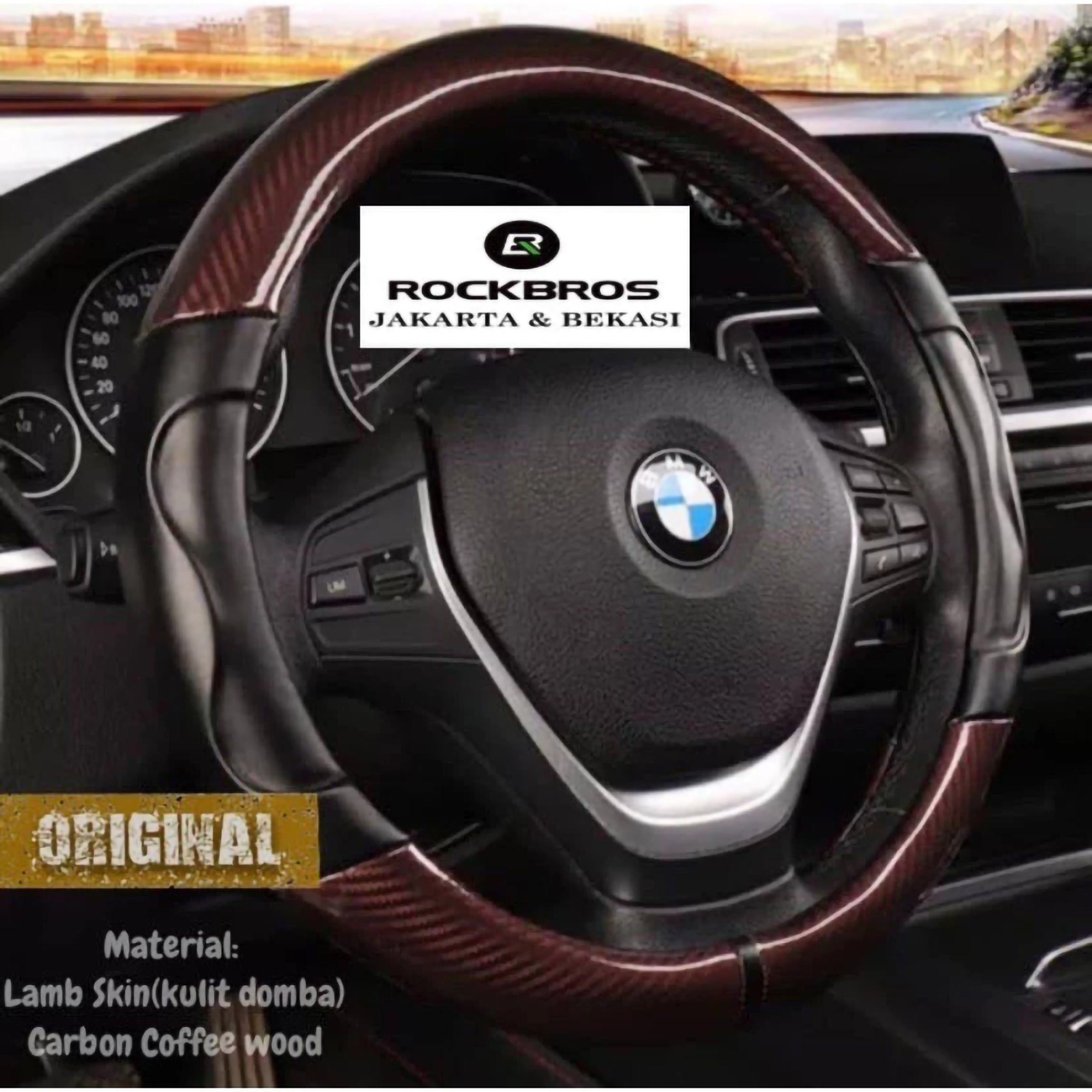  Sarung Setir Mobil Cover Steer Kulit Domba Asli + Carbon 