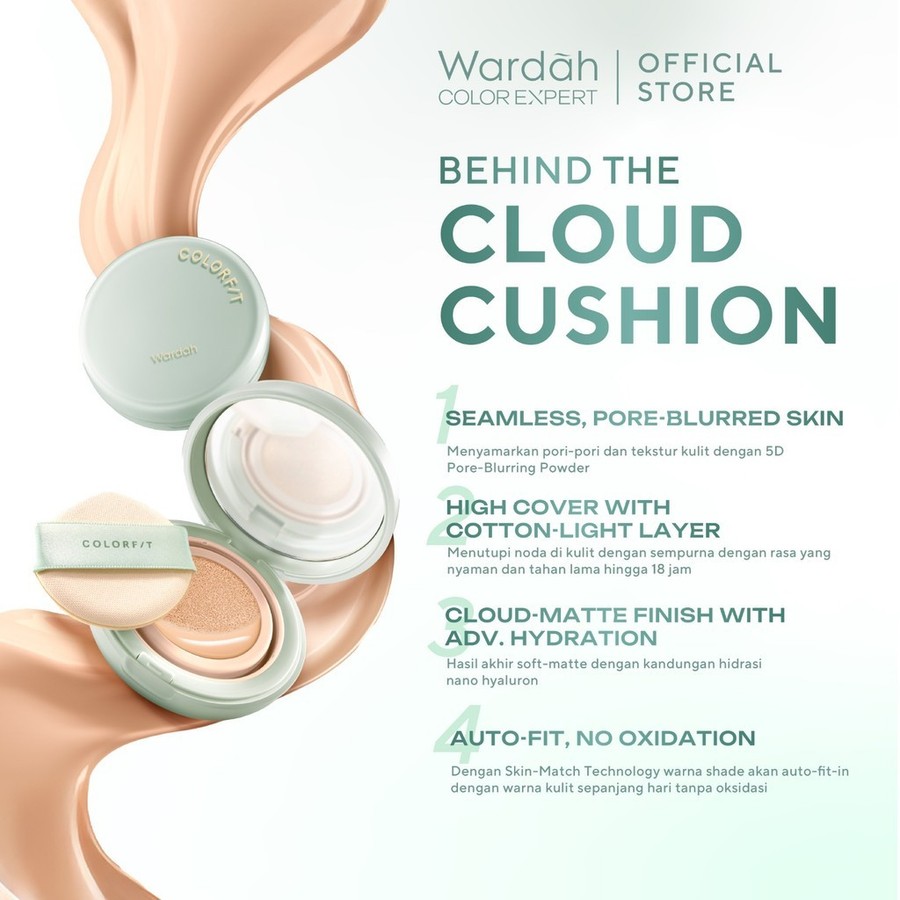 Paragon Technology and Innovation Wardah Colorfit 5D Blur Cloud Cushion 22N Light Ivory