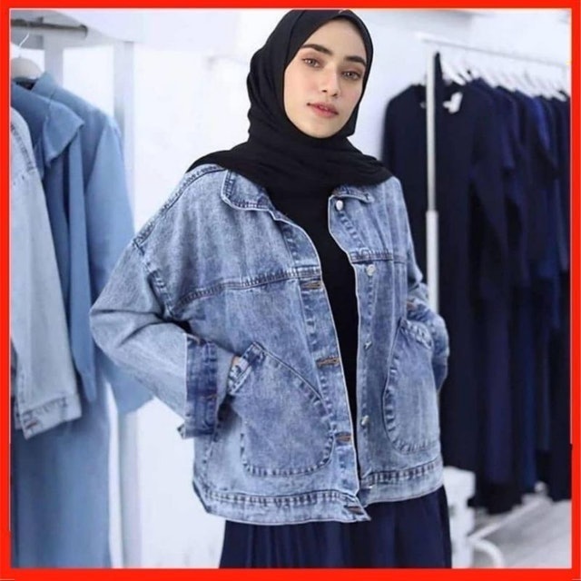 Orimoza  Jaket Jeans Wanita Oversize