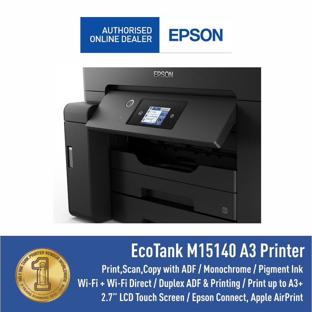 Epson Singapore Epson EcoTank Monochrome A3 Wi-Fi Duplex All-in-One Ink Tank Printer M15140